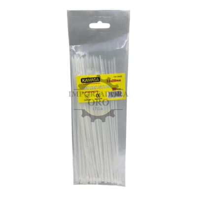 Amarra plastica Blanca 2.5x200mm 50pcs km1442B