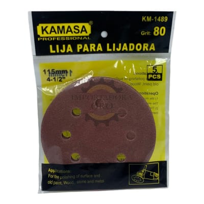 Disco de lija con velcro 115mm p80 km1489