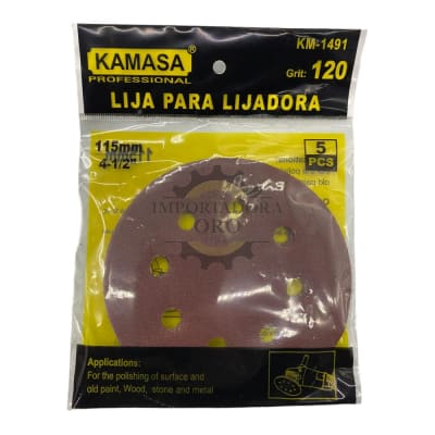 Disco de lija con velcro 115mm p120 km1491