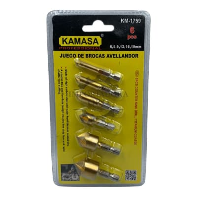 Set de brocas avellanador 6 piezas km17591