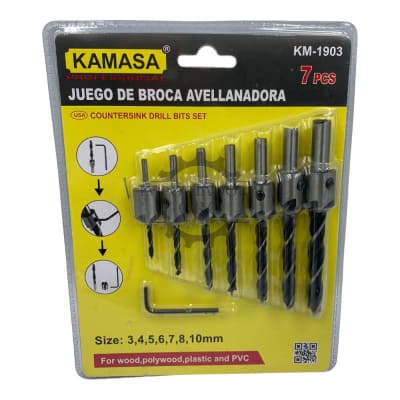 Set de Brocas piloto avellanador 7 piezas km1903