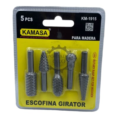 Escofina Giratoria para madera 5 piezas km19151