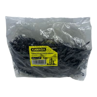 Tornillo Volcanita negro 6x1 1/4