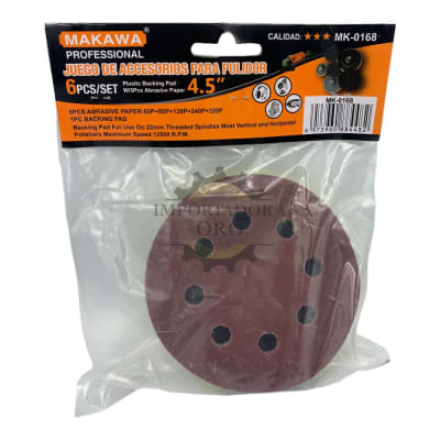 Disco para pulir con velcro 115mm 6 piezas MK0168