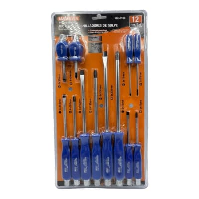 Juego de destornillador golpe 12 piezas MK0396