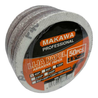 Disco de lija con velcro 115mm 50 unidades Mk0580P40