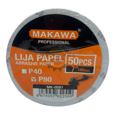 Disco de lija con velcro 180mm 50 unidades Mk05811