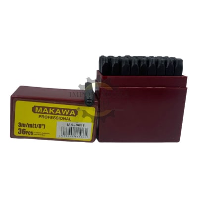 Letras y Numeros de Golpe 3mm 36 piezas Mk06581