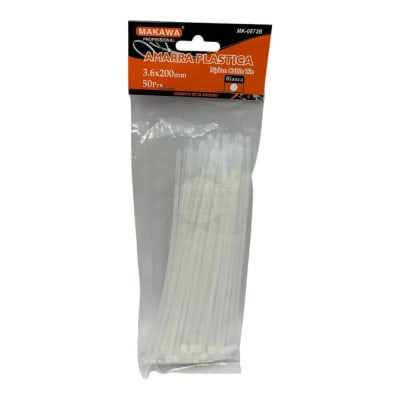 Amarra plastica blanca 3.6x200mm Mk0872b1