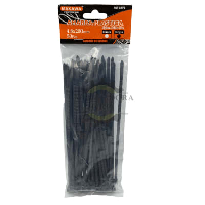 Amarra plastica Negra 4.8x200mm Mk0875N1