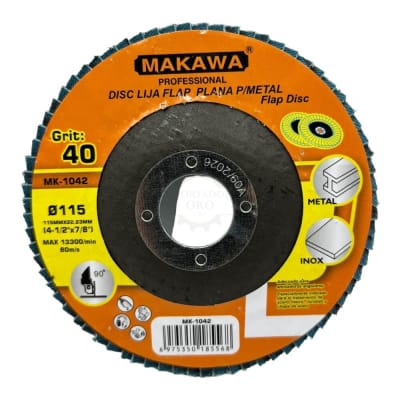 Disco Flap Traslapado 115mm G40 Zirconio MK10421