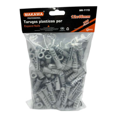 Tarugo Plastico 12x46mm con Tope 100unidades MK1115