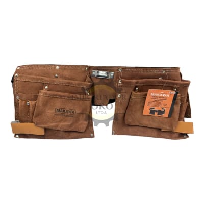 Coleto de Cuero doble cafe oscuro Mket03