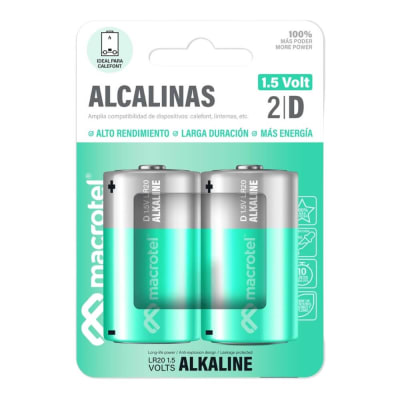 Pack 2 pilas Alcalinas D MWALK2D1