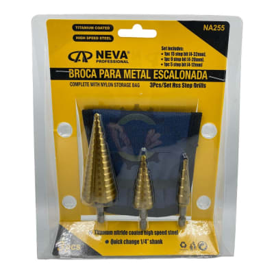 Juego Broca escalonada 3 piezas Na2551