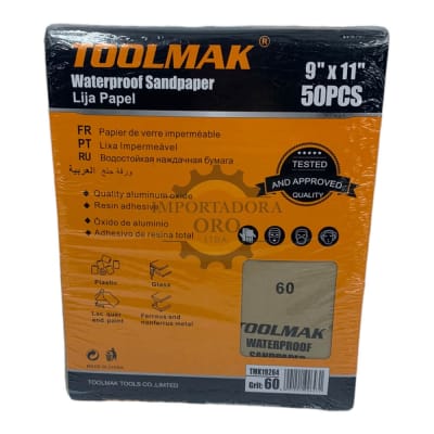 Lija de papel para madera p60 50 unidades Tmk192641