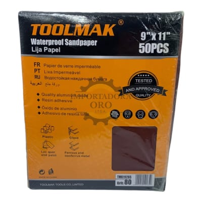 Lija de papel para madera p80 50 unidades Tmk192651