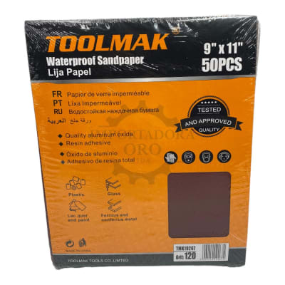 Lija de papel para madera p120 50 unidades TMK192671