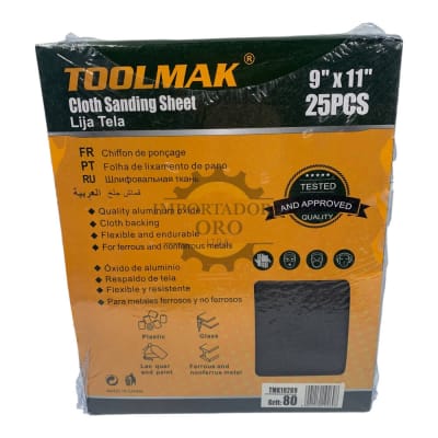 Lija de tela para metal p80 25 unidades Tmk19269