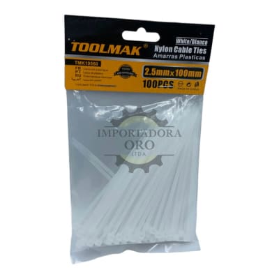 Amarra Plastica 2.5x100 Blanca Tmk195601