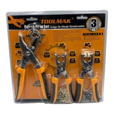 Set Alicates Sacabocado 3 Pieza Prensas Ojetillos Tmk196531