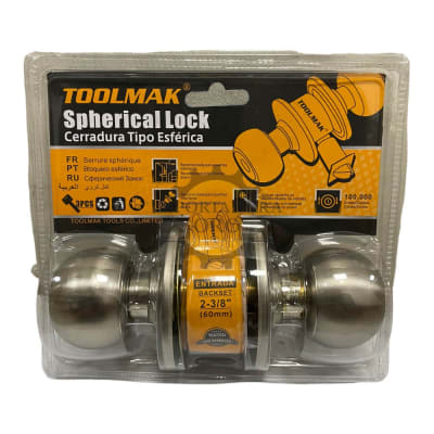 Cerradura Pomo Chapa Bola Color Gris