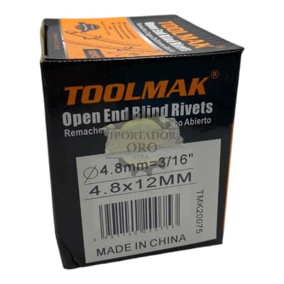 Remache 4.8x12mm 500 unidades Tmk20075