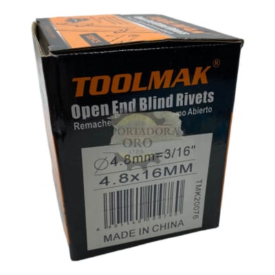 Remache 4.8x16mm 500 unidades Tmk20076