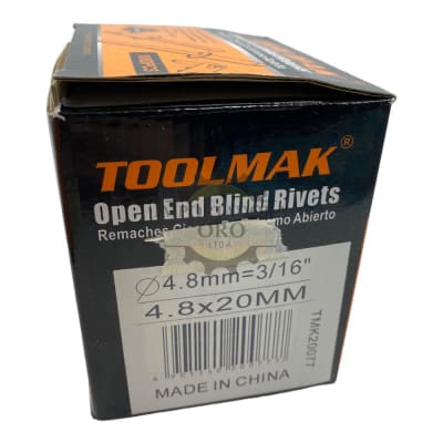 Remache 4.8x20mm 500 unidades Tmk20077