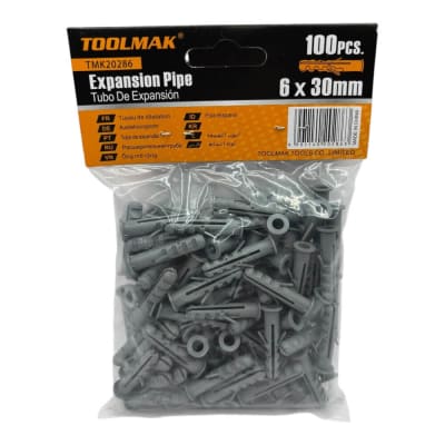 Tarugo Plastico 6x28mm con Tope 100unidades TMK20286
