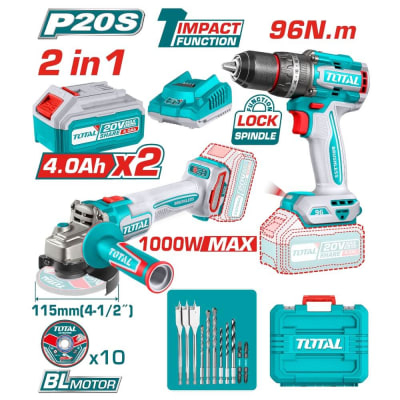 Kit Taladro Percutor 96Nm, Esmeril 4 1/2