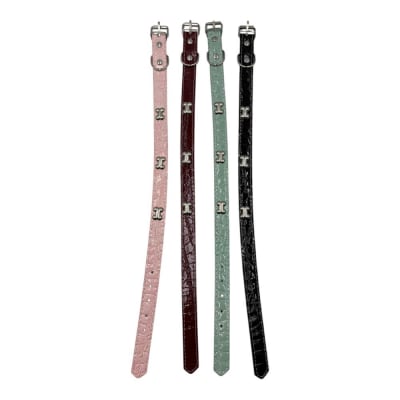 Collar Charol 3 Huesos 2x46cm 12 pcs Color Aleatorio ZCXA3061