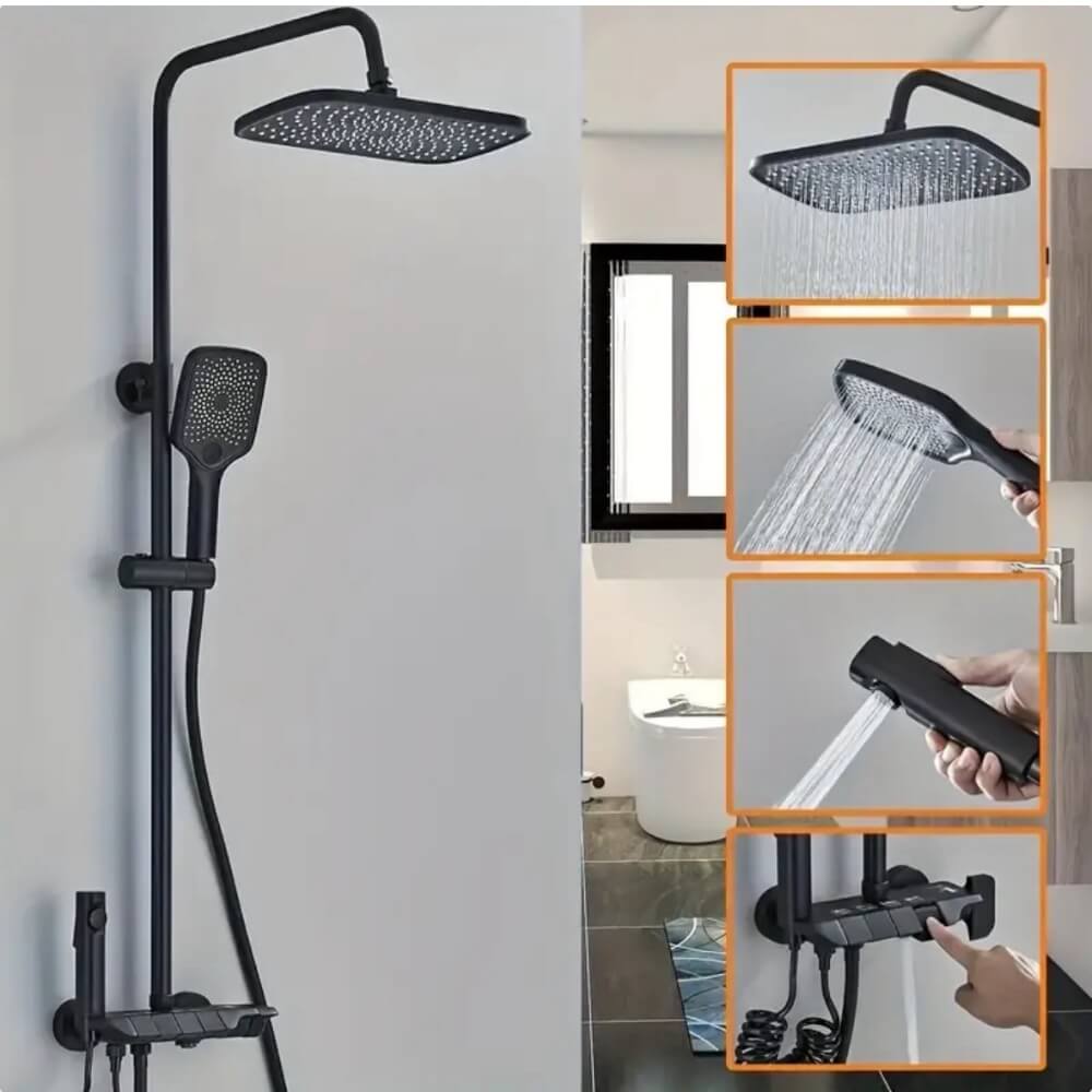 Ducha Columna 4 Funciones Negra 19014-102