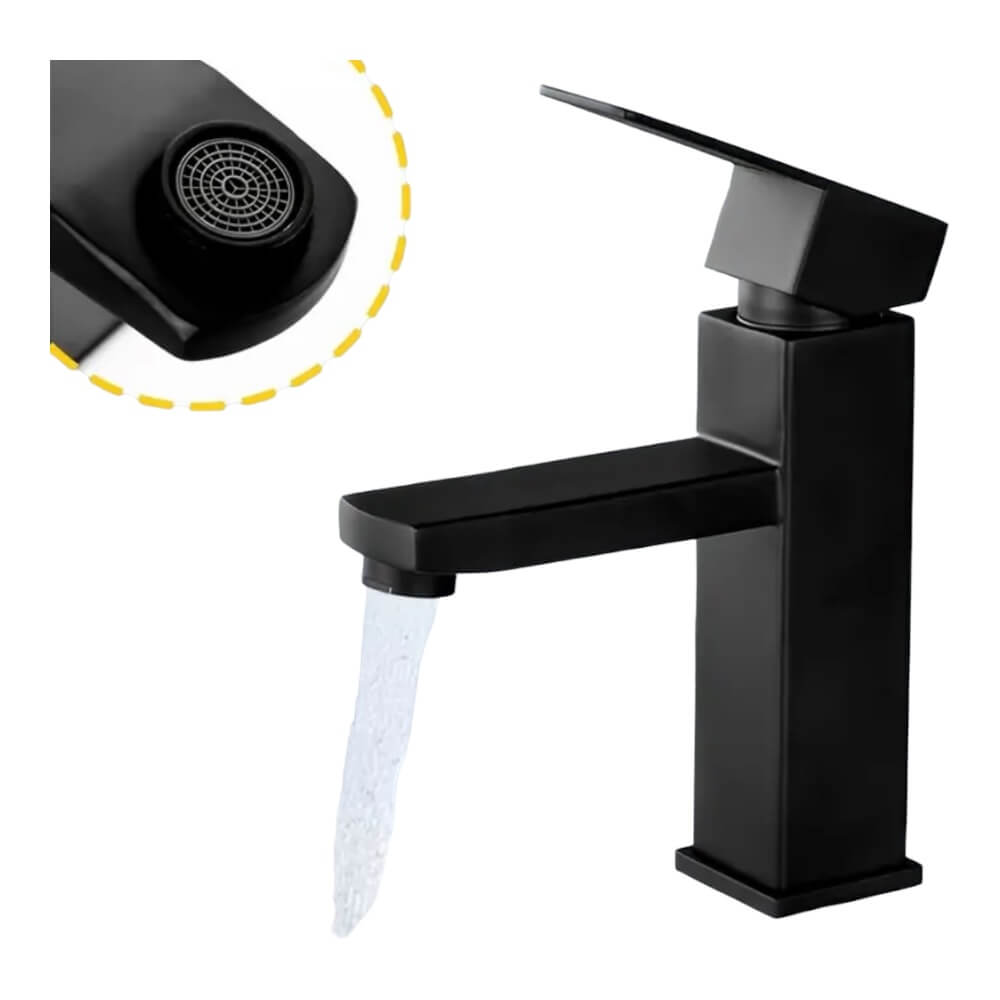 Llave Lavamano Negro Cuadrada 19014-52