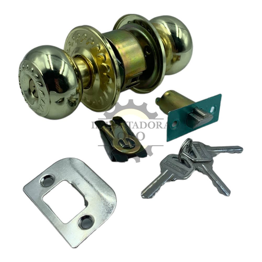 Cerradura Pomo Chapa Bola dorado2