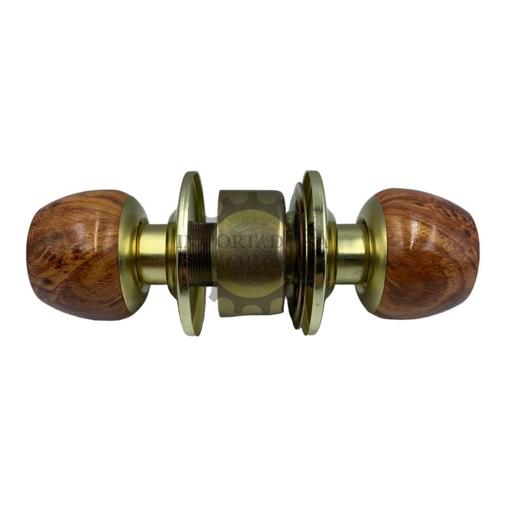 Cerradura Pomo Chapa Bola Color madera2