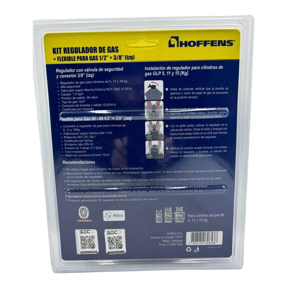 Kit Regulador de Gas con Flexible 626532