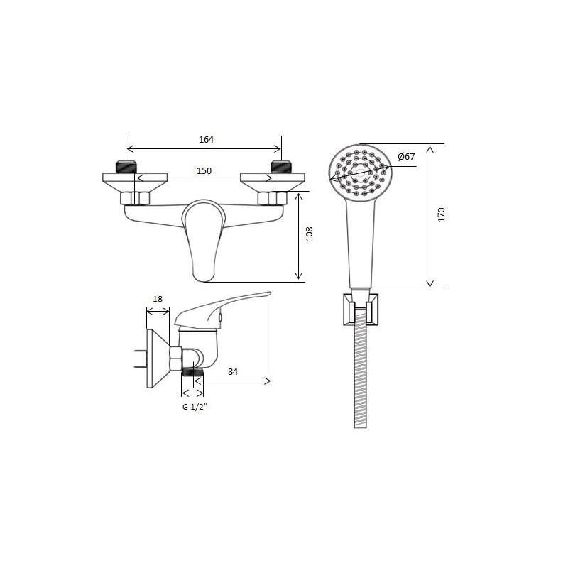 Kit Monomando Ducha Estándar4