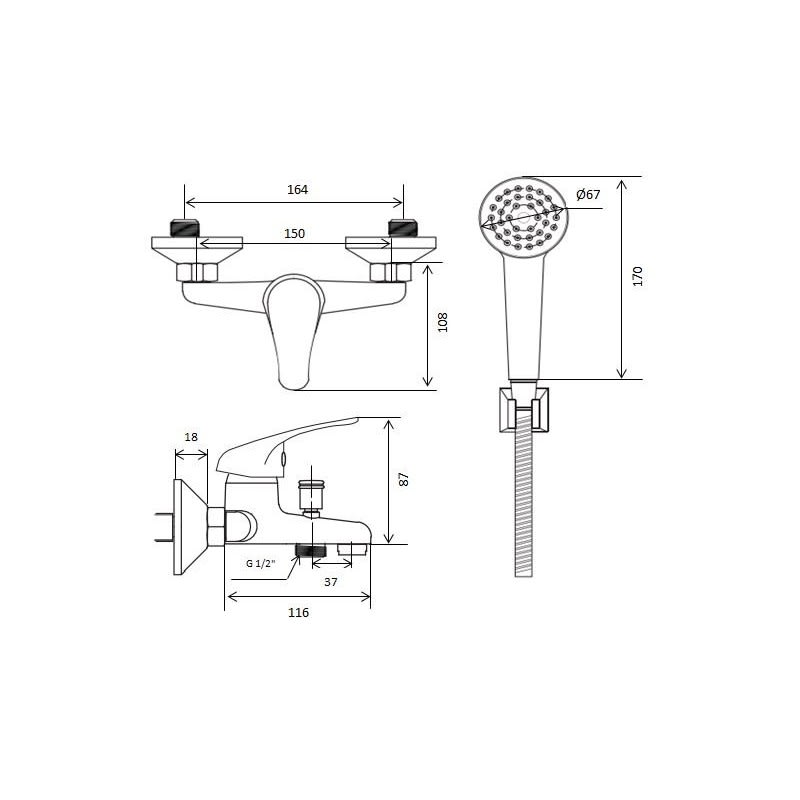 Kit Monomando Tina y Ducha Estándar4