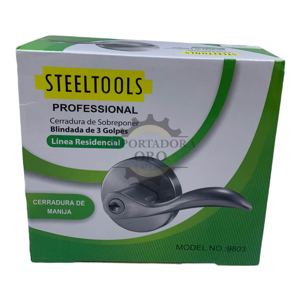 Cerradura de manilla acceso plateado 9803Sn2