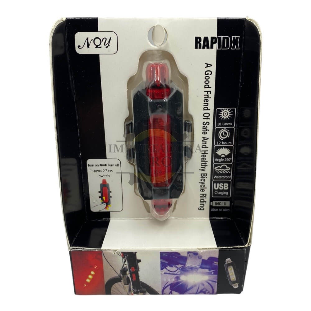 Luz Roja Para Bicicleta Trasera Usb Bd093r 0