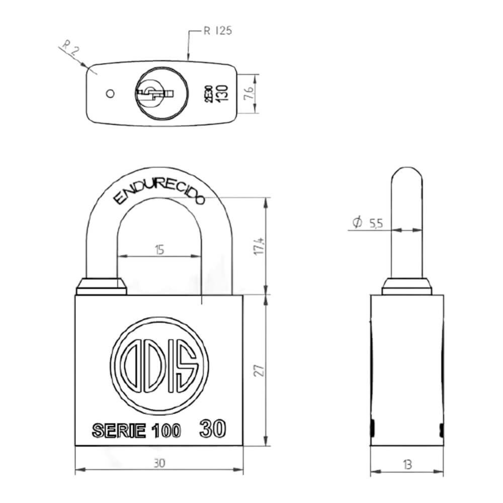 Candado Odis 130 30mm CAN00000215
