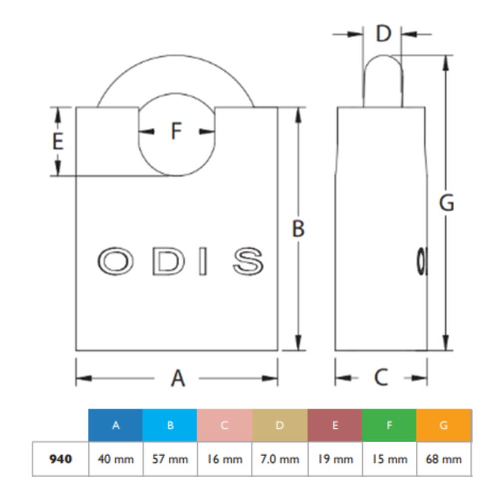 Candado Odis 940 40mm Inox CAN00001025