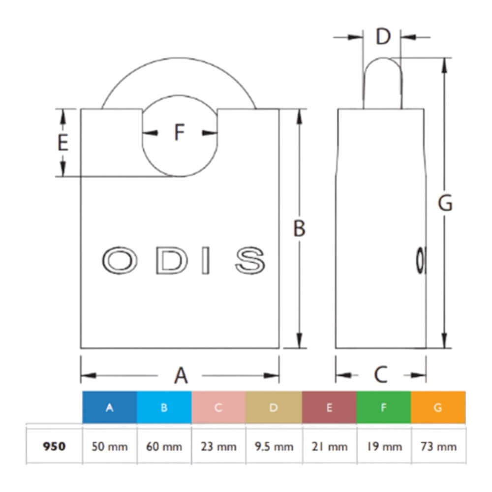 Candado Odis 950 50mm Inox CAN00001036