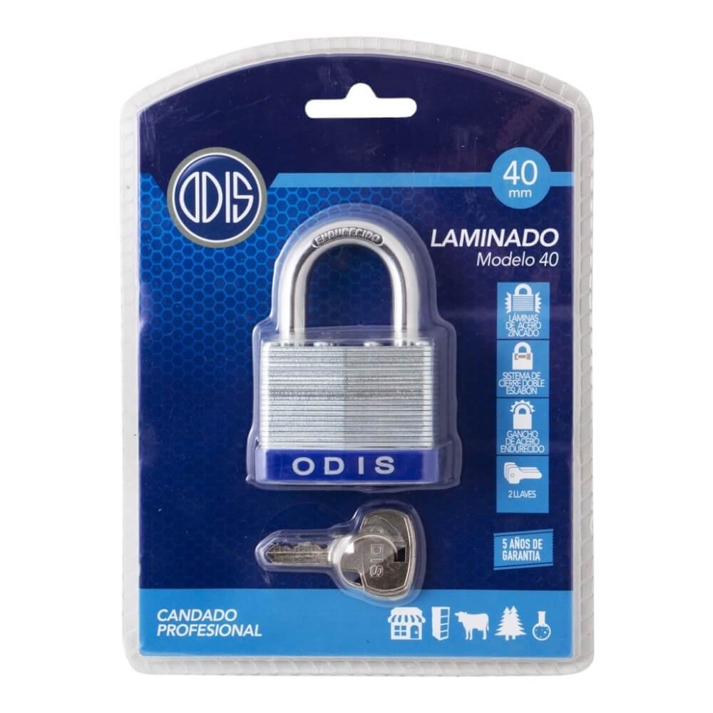 Candado Laminado Odis 40mm Acero Zincado CAN00010016