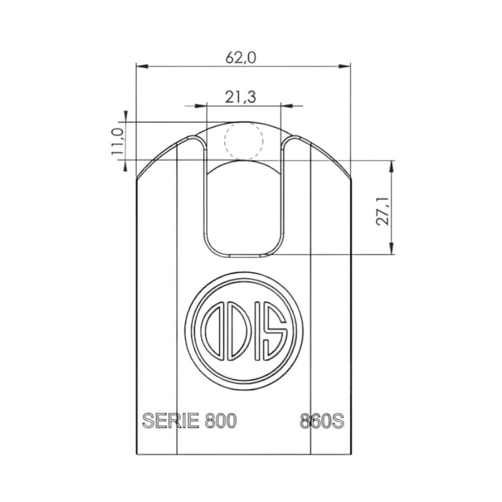 Candado Odis 860S con hombros 60mm CAN00010472