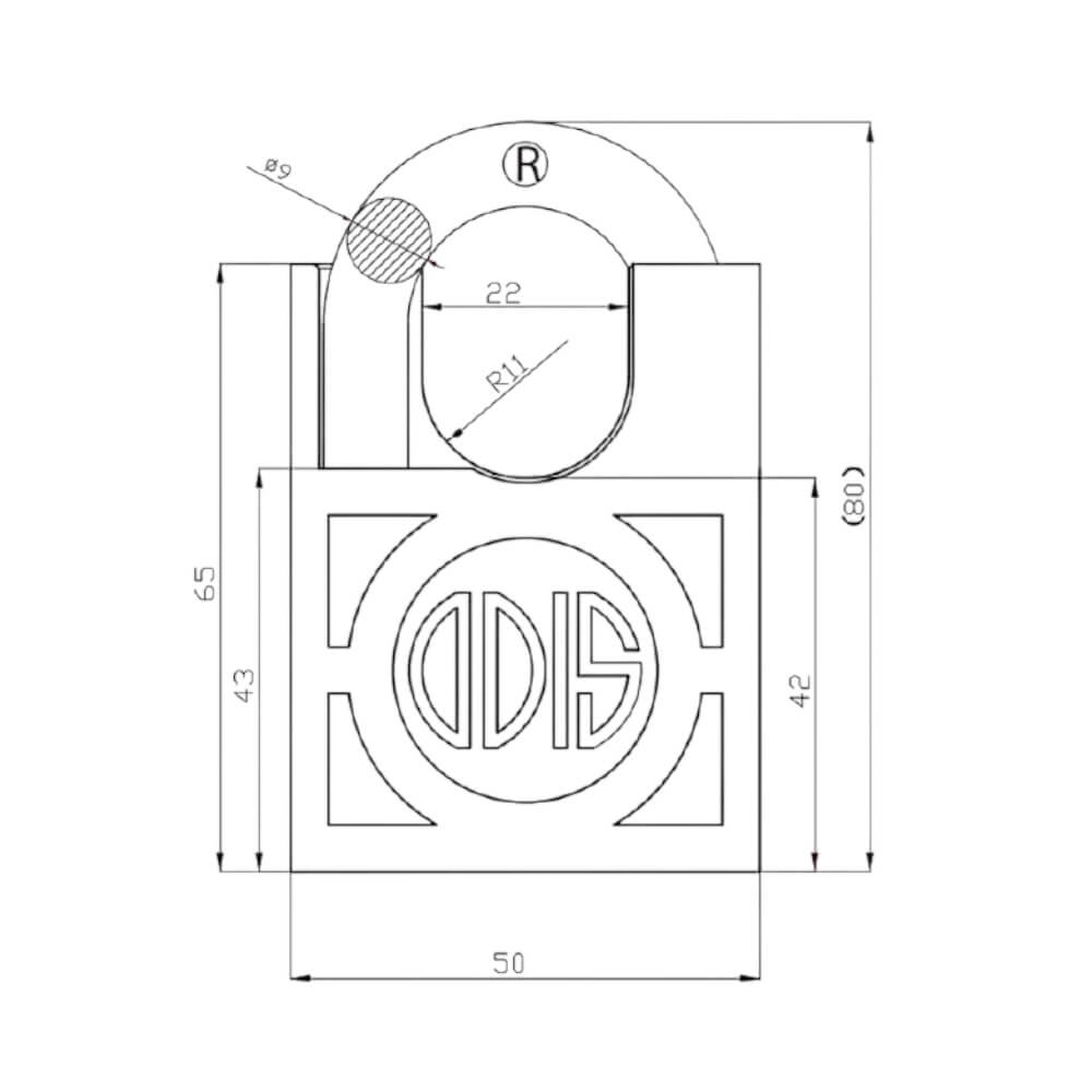 Candado Odis 350S con hombros 50mm CJ Can00010654