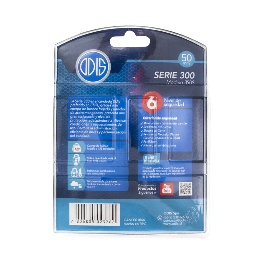 Candado Odis 350S con hombros 50mm CAN00010666