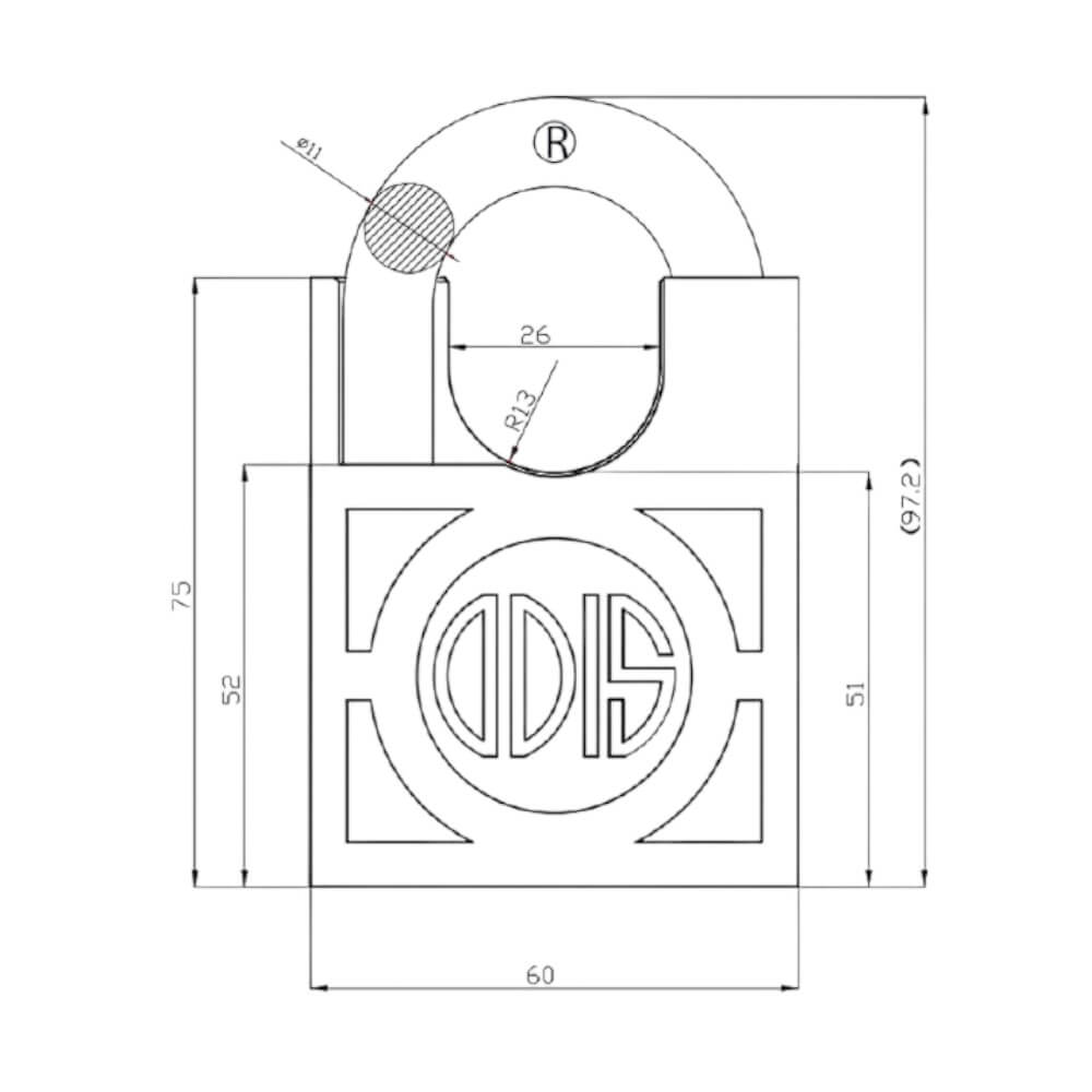 Candado Odis 360S con hombros 60mm CJ Can00010673