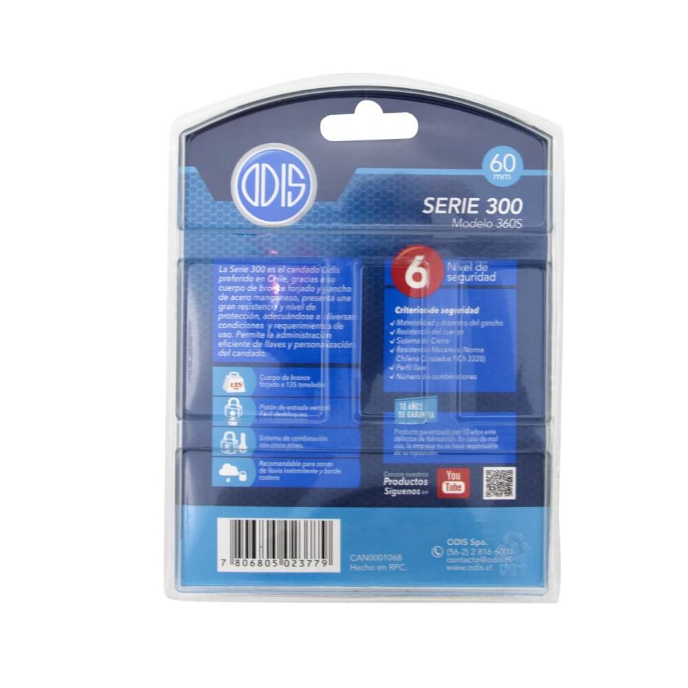 Candado Odis 360S con hombros 60mm CAN00010685